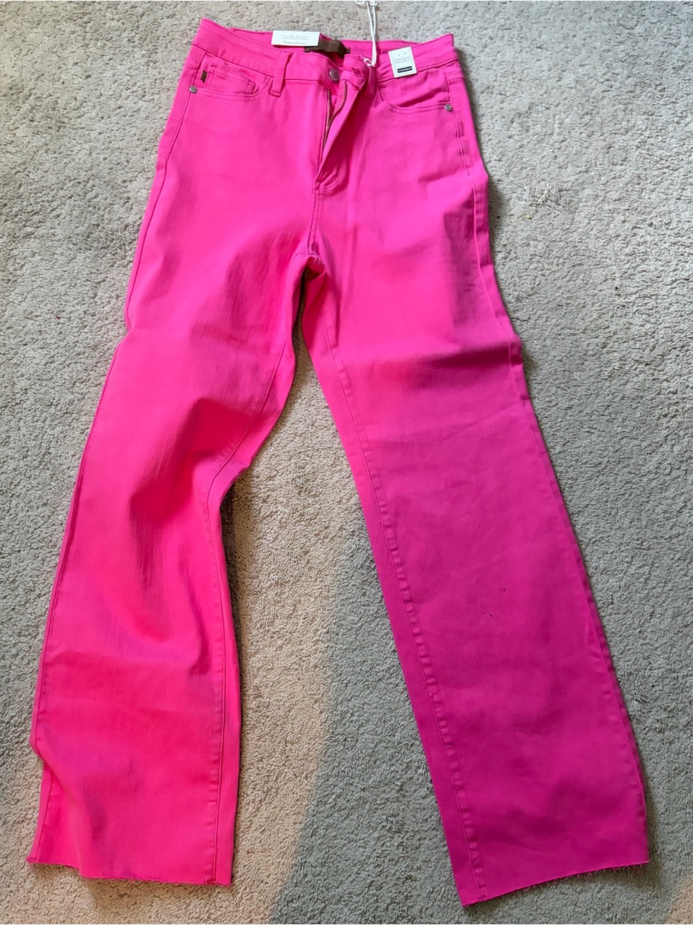 Judy Blue Hot Pink Straight-Leg Jeans